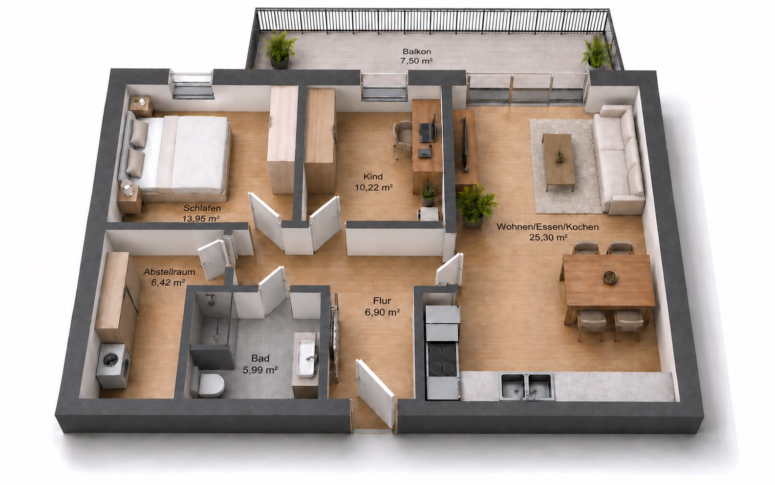 Grundriss Penthouse Turm Living